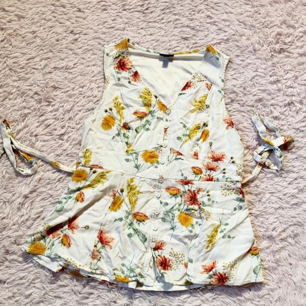 Torrid Rustic Floral Cottage Core Country Cowgirl Earthy Peplum Top Womens 00